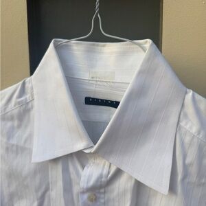 Sisley White Stripe Dress Shirt Men’s XL Cotton